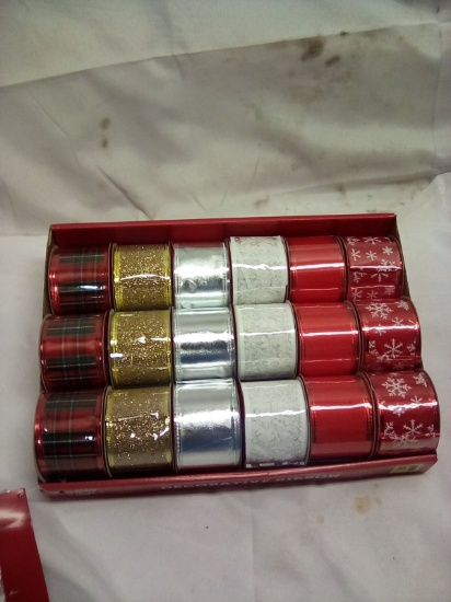 Holiday Style Decorative Ribbon Qty 18 Rolls