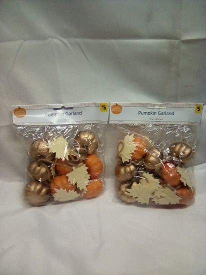 Pumpkin Garland 72” in Length Qty 2