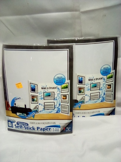 Qty 2 Printable Self Stick Paper 8.5” x 11”