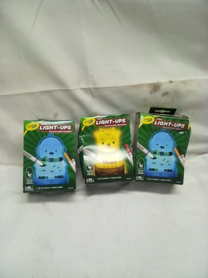 Crayola Mini Light Ups Recolorable Figuries Qty 3