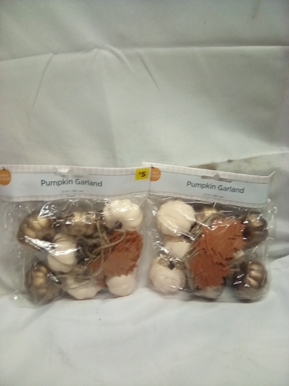 Pumpkin Garland 72” in Length Qty 2