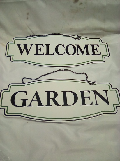 True Living Metal Hanging Signs Qty2