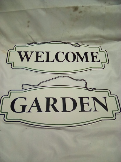 True Living Metal Hanging Signs Qty2