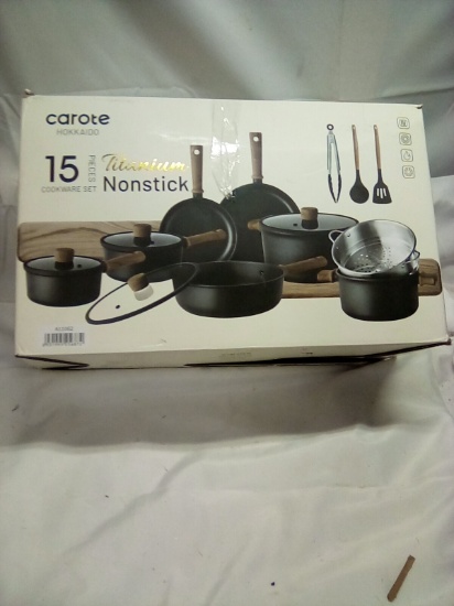 Carote Hokkaido 15pc Titanium Nonstick Cookware Set