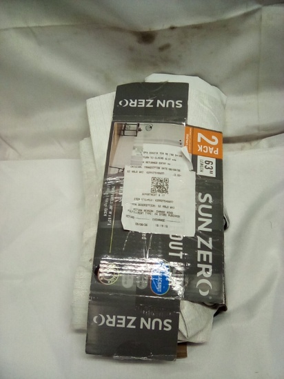 Sun Zero White Curtains 2 Panels 40” x 63”