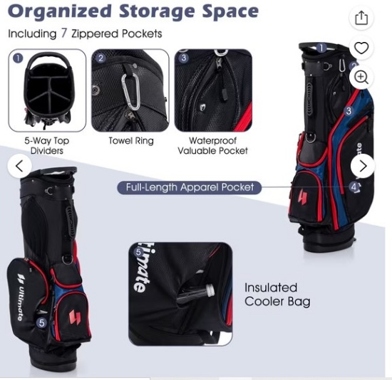 Costway Mens Complete Golf Clubs Package Set 10 Clubs and Bag