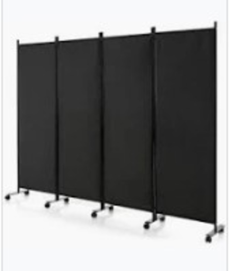 Costway 4 Panel Folding Room Divider 6ft on Wheels