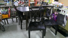 Solid Wood Drop Leaf Table w/ 4 Chairs