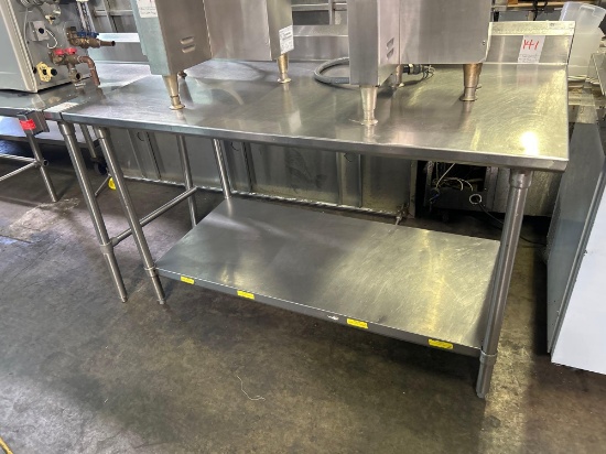 Boos 60 in. x 30 in. All Stainless Steel Table with 5 in. Backsplash ...