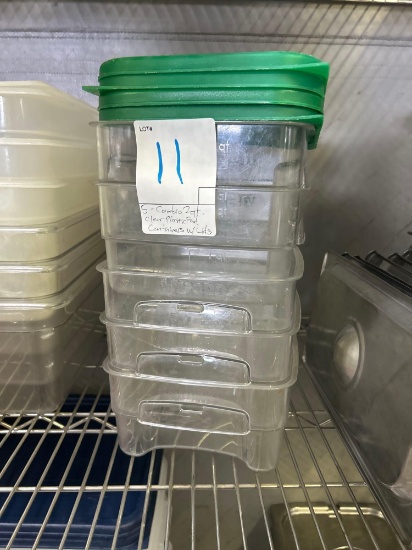 Cambro 2 qt. Clear Plastic Food Containers with 4 lids