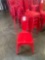 Red Metal Stackable Chairs