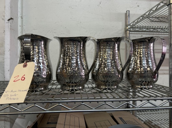 Acopa Hammered Stainless Steel Water Pitchers