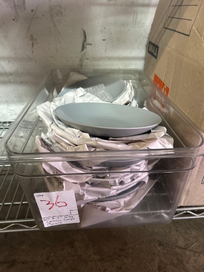 New 8.5 in. Gray Ceramic Coupe Bowls