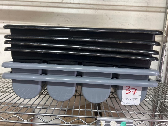 21 in. x 12 in. Plastic 4 Compartment Flatware Holders