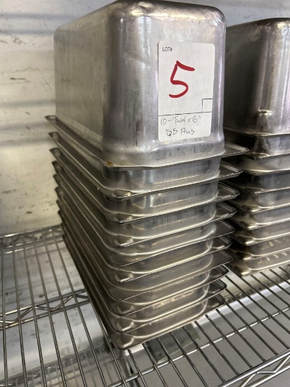 Third x 6 in. Stainless Steel Pans