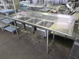 Eagle 90 in. Stainless Steel 3 Tub Sink