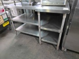 56 in. x 34 in. All Stainless Steel Table with Double Undershelf and Cutout