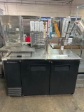 True TDD-2CT 59 in. 2 Tower Refrigerated Kegerator with Club Top Glass Chiller Section