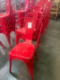 Red Metal Stackable Chairs