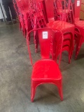 Red Metal Stackable Chairs