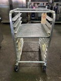 Half Size 10 Space Aluminum Sheet Pan Rack on Casters
