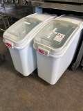 Rubbermaid 25 Gal. White Ingredient Bins on Casters