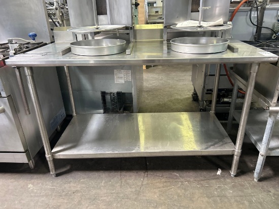 Boos 60 in. x 30 in. All Stainless Steel Table with 5 in. Backsplash