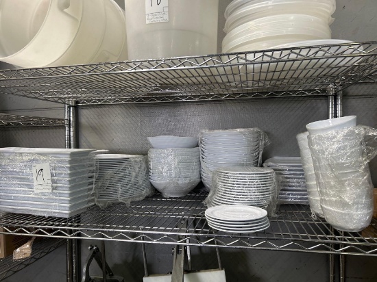 LOT of All Melamine Dishes on this Shelf