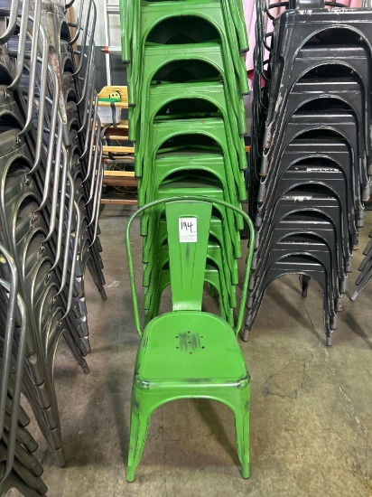 Green Metal Stack Chairs