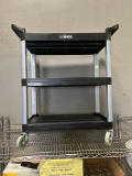 New Winco 3 Tier Black Plastic Utility Cart