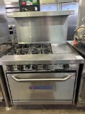 Bakers Pride 36 in. 4 Open Burner Gas Range with 12 in. Griddle and Oven