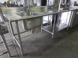 90 in. x 30 in. All Stainless Steel Table with 20 in. x 20 in. Left Side Sink