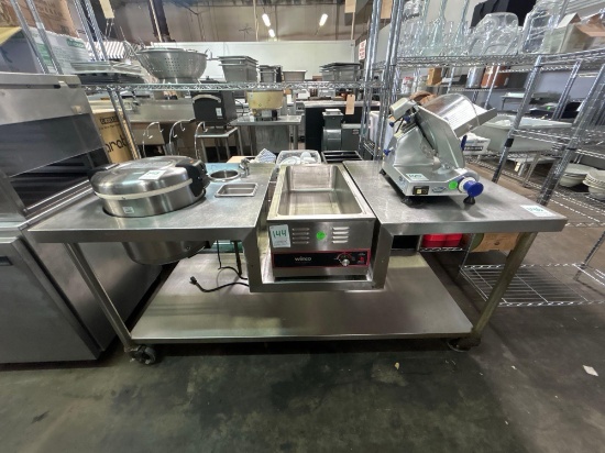 72 in. x 32 in. Custom Stainless Steel Table with Cutaways
