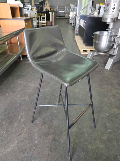 Charcoal Grey Upholstered Bar Stools