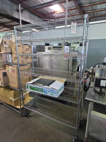 48 in. x 18 in. 6 Shelf Wire Rack on Casters