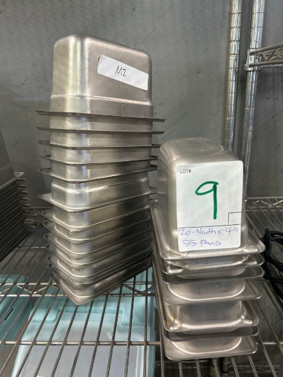 Ninth x 4 in. Stainless Steel Pans