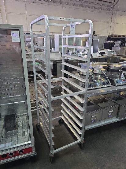 Win Holt 12 Space Aluminum Sheet Pan Rack on Casters