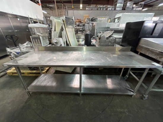 96 in. x 30 in. All Stainless Steel Table with 4 in. Backsplash