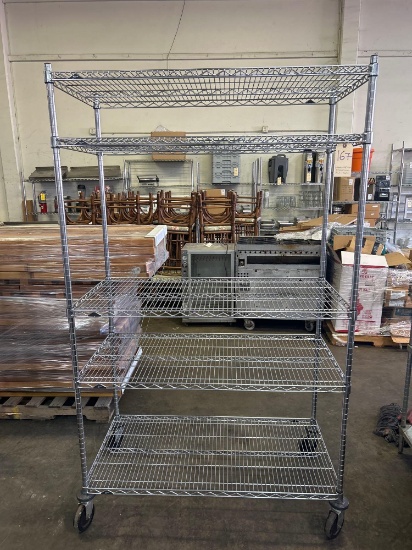Metro 48 in. x 24 in. 5 Shelf Wire Rack on Casters