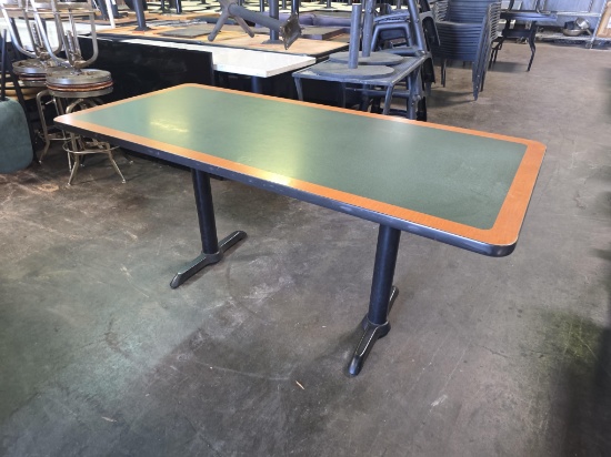 66 in. x 30 in. Two Tone Top Pedestal Tables
