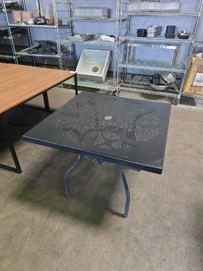 36 in. Square Black Metal Patio Tables