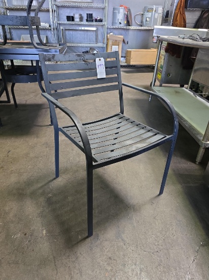 Black Metal Stackable Patio Chairs
