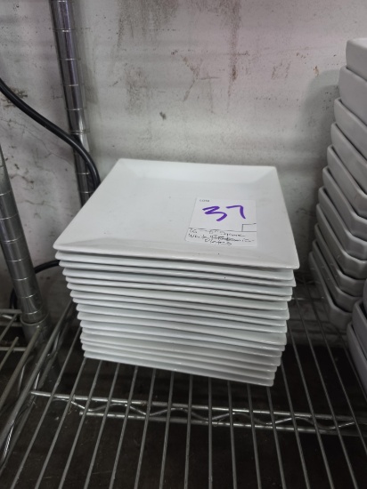 8 in. Square White Ceramic Plates