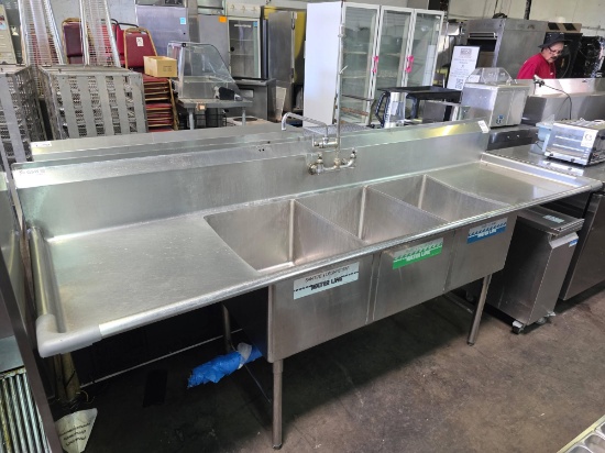 GSW 102 in. 3 Tub Stainless Steel Sink