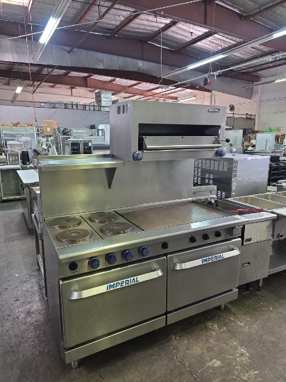 Imperial 60 in. Electric Range with 4 Burners, 36 in. Griddle, Double Oven & 36 in. Salamander