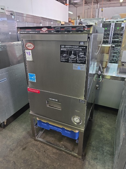 CMA High Temp Undercounter Dishwasher on Glass Rack Stand
