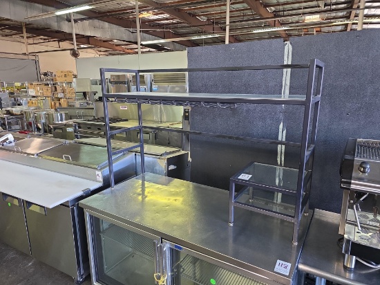 60 in. x 16 in. Back Bar Display Rack with Stemware Hangers