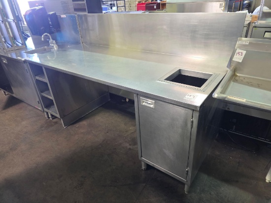 80 in. Open base Stainless Steel Cabinet with Trash Chute