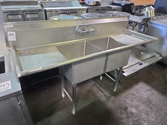 72 in. Stainless Steel 2 Compartment Sink