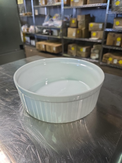 9 in. Porcelain White Souffle Dishes